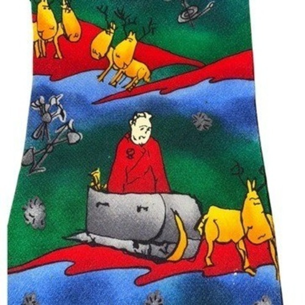 Vtg Jerry Garcia Wearable Art Tie Surrealist Eclectic Professor Core Silk